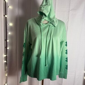 Doe Mint Green Hoodie with Clover Design